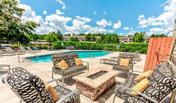 Poolside relaxing area